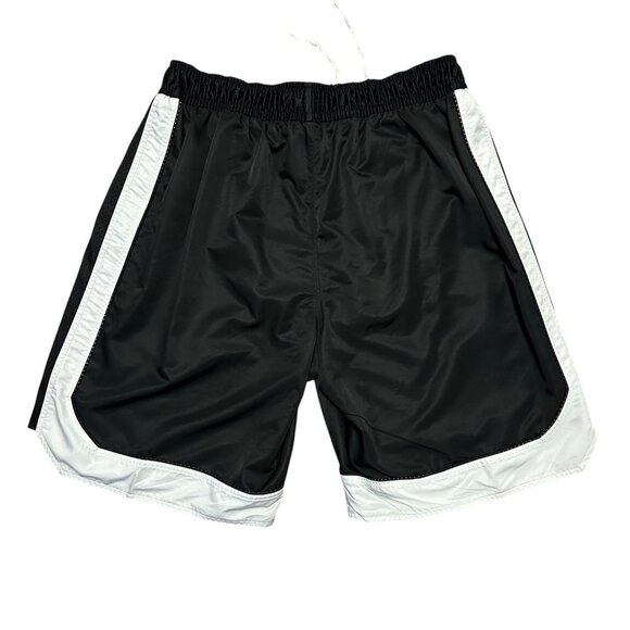 Vintage Nike Men’s XL Swim Trunks Black White Y2K Swoosh Logo - Picture 2 of 10